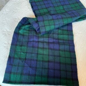 Tartan Plaid Scarf blue green OS